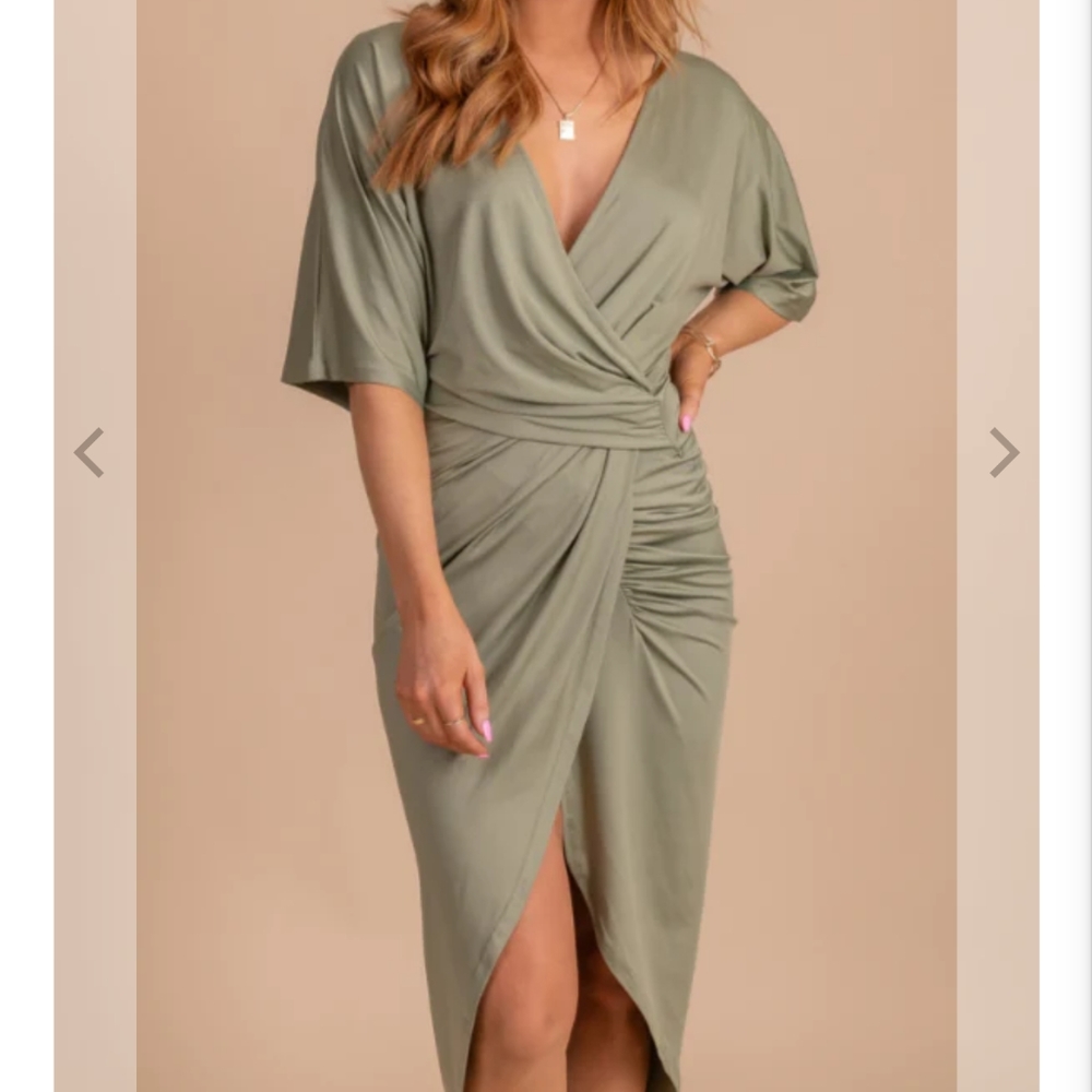 Wrap Dress , light green